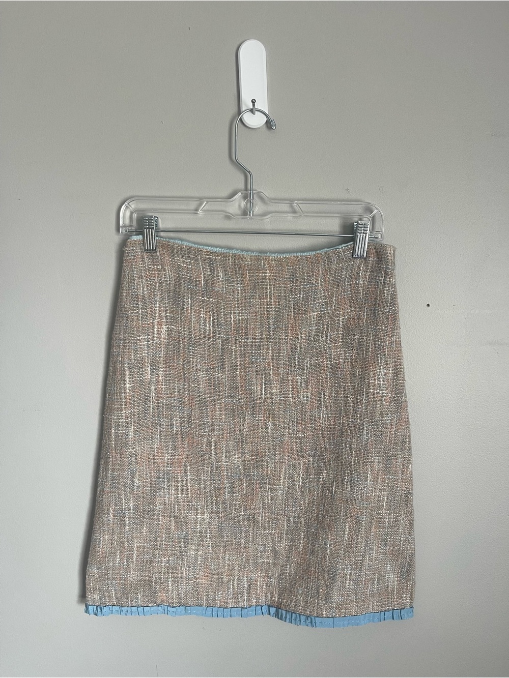MOSCHINO Beige Silk Blend Tweed Skirt Sz 8